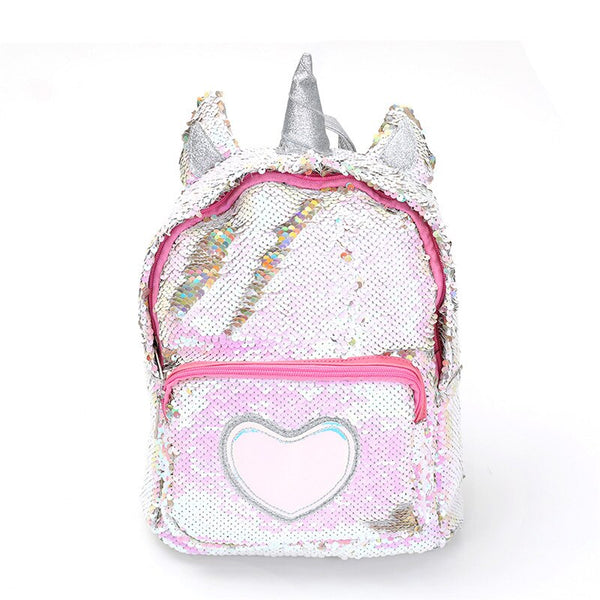 White Sequin Unicorn Backpack